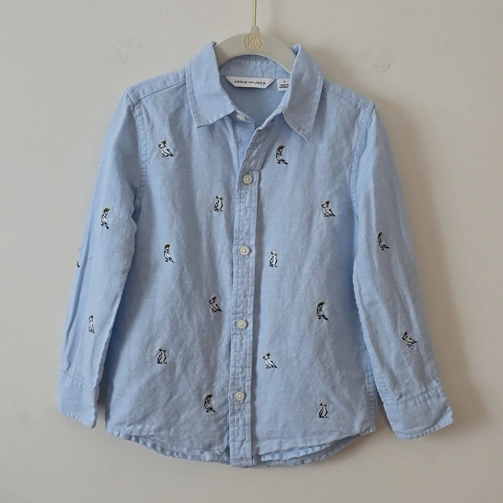 Janie and Jack Toddler Boy Button Down Shirt sz 3